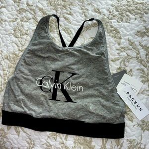 Calvin Klein Retro Sports Bra in Sparkly Gray